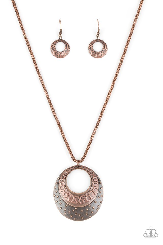 Texture Trio Copper Necklace (Yellow 162)