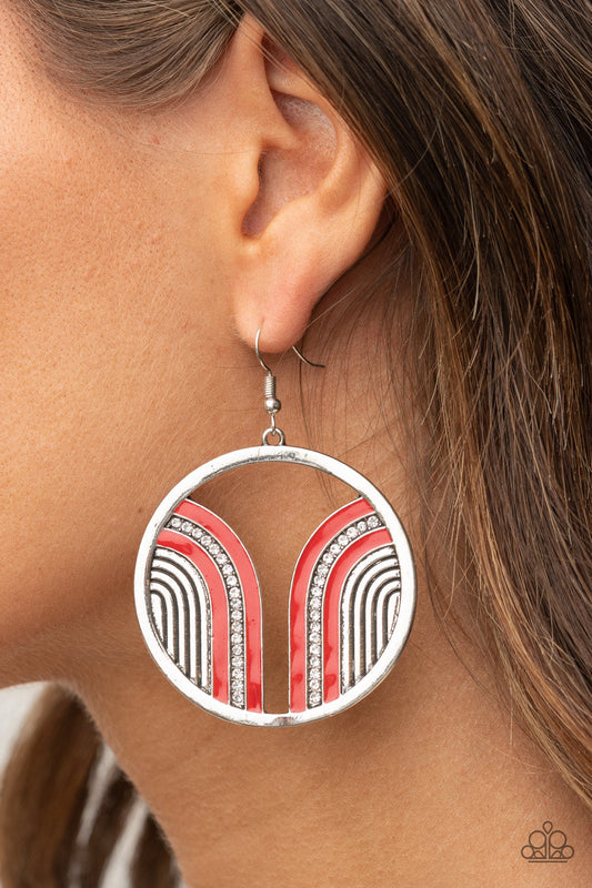 Delightfully Deco Red Earrings (Pinky 124)