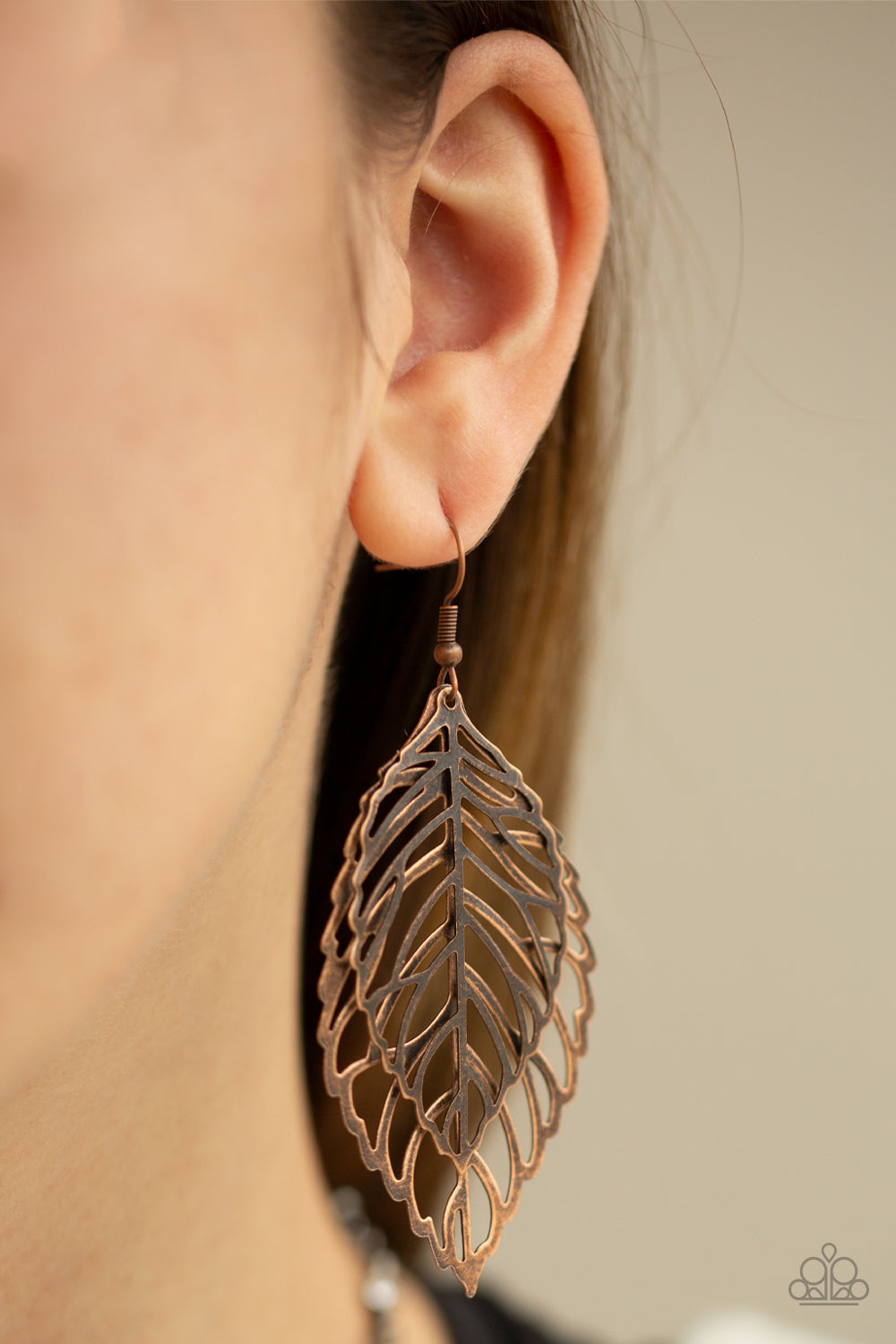 Take It or LEAF It Copper Earrings (Pinky 123)