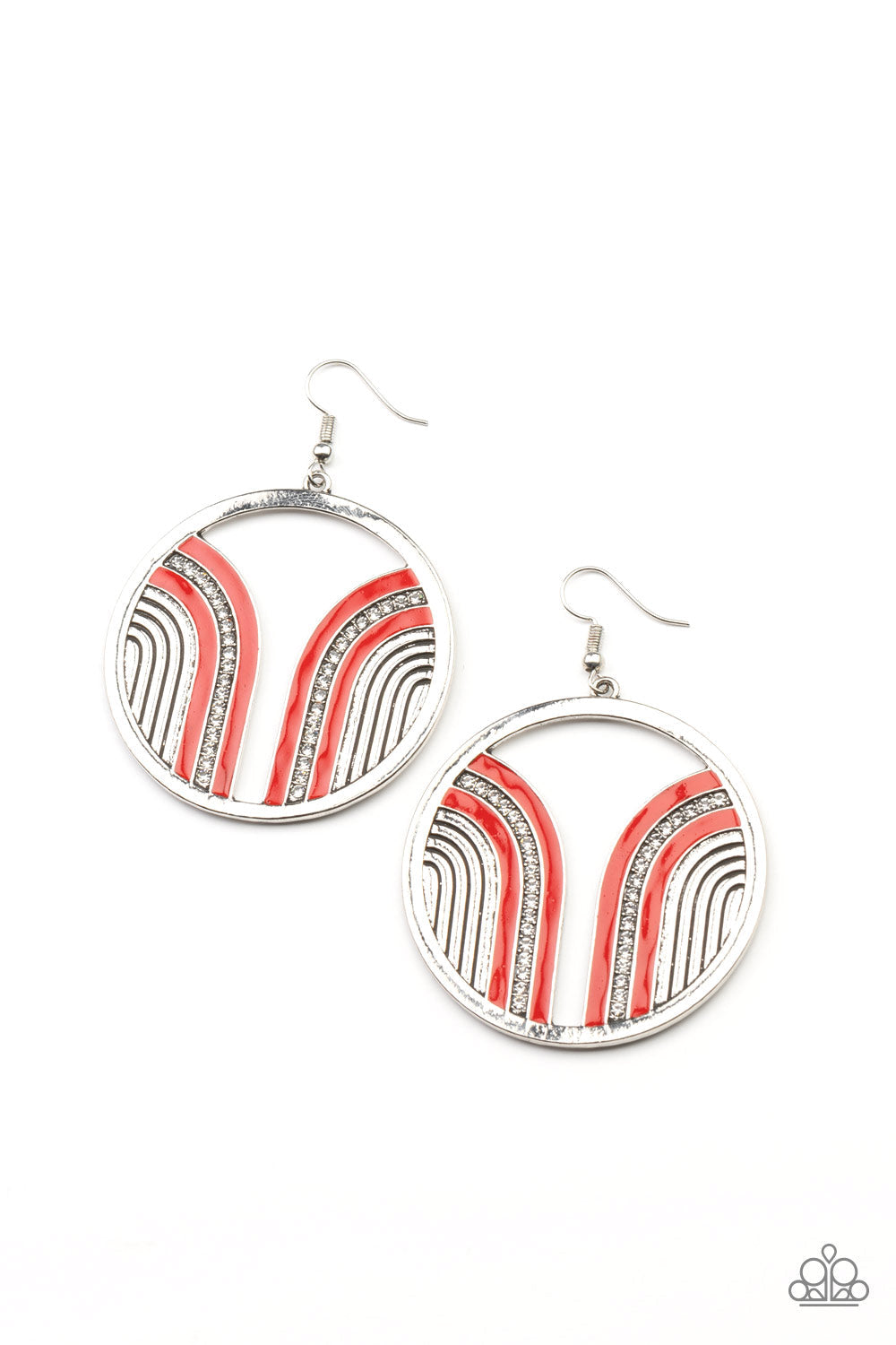 Delightfully Deco Red Earrings (Pinky 124)