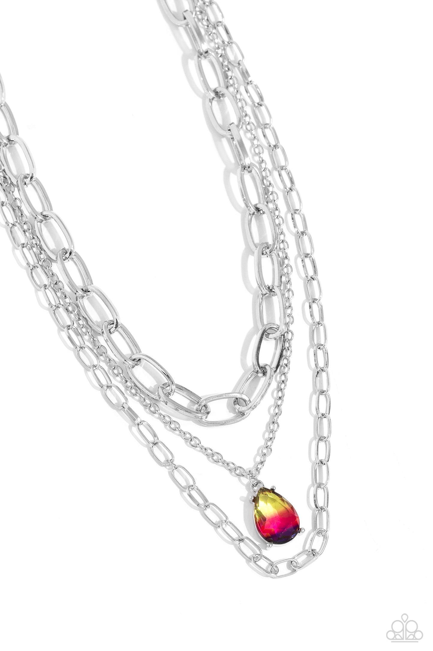 Teardrop Tiers Multi Necklace (Yellow 183)