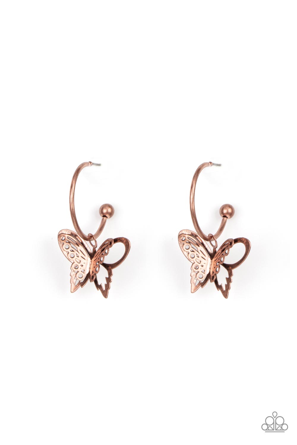 Butterfly Freestyle Copper Earrings (Pinky 190)