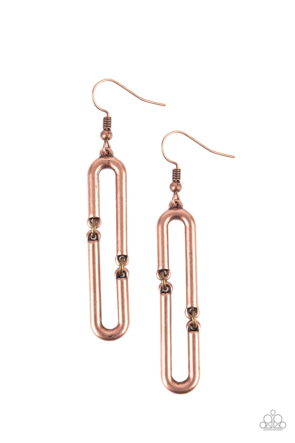 Linked and Synced Copper Earrings (Pinky 134)