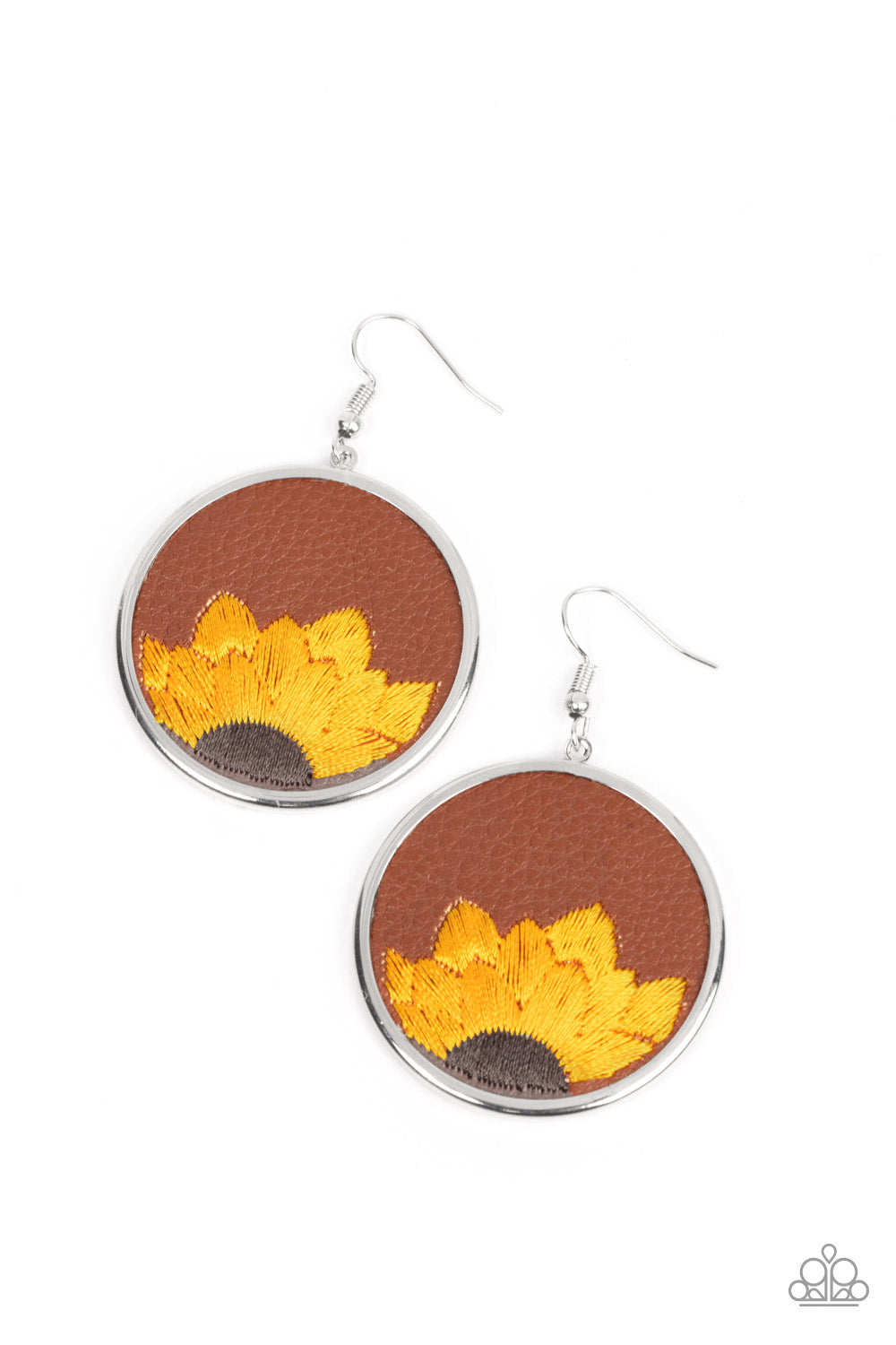 Sun-Kissed Sunflowers Brown Earrings (Pinky 181)