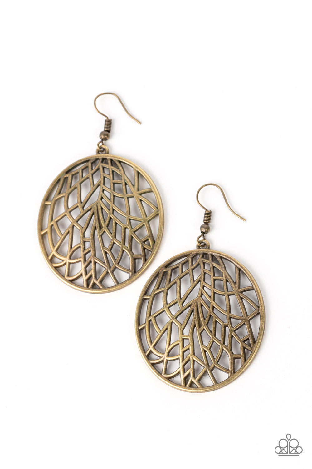 Fractured Foliage Brass Earrings (Yellow 135)