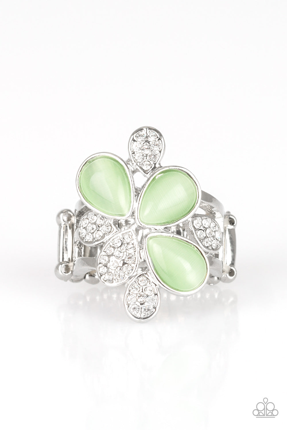 Diamond Daisies Green Ring (Pinky 1985)