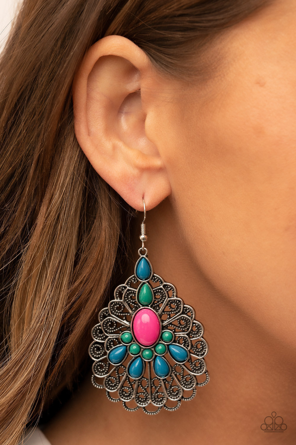 Peacock Prance Multi Earrings (Pinky 176)