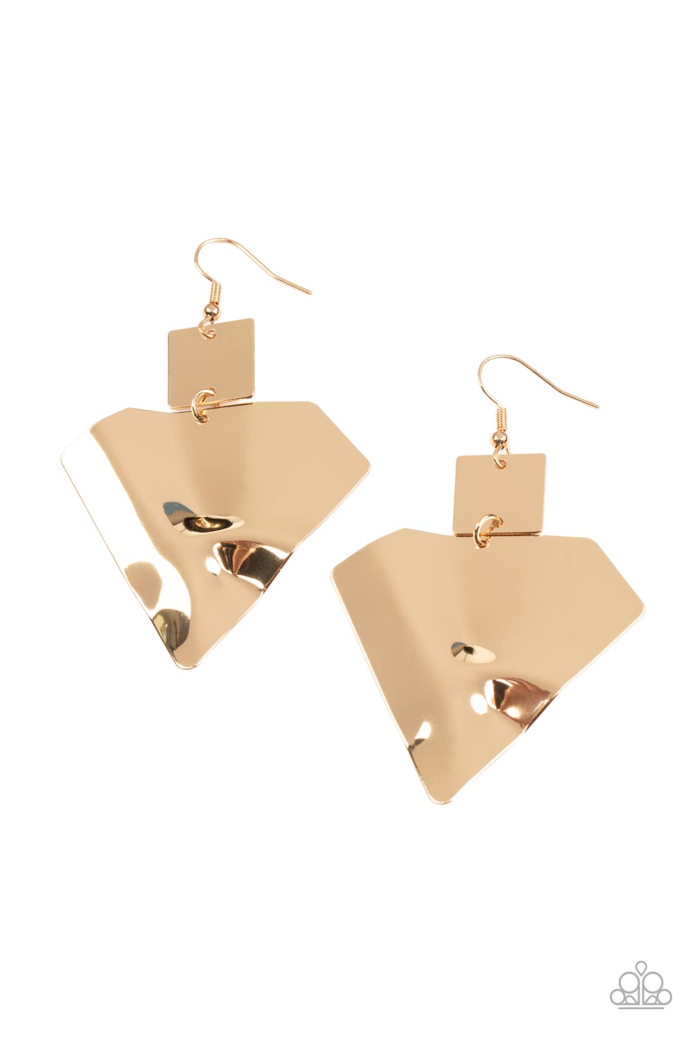 Deceivingly Deco Gold Earrings (Yellow 126)