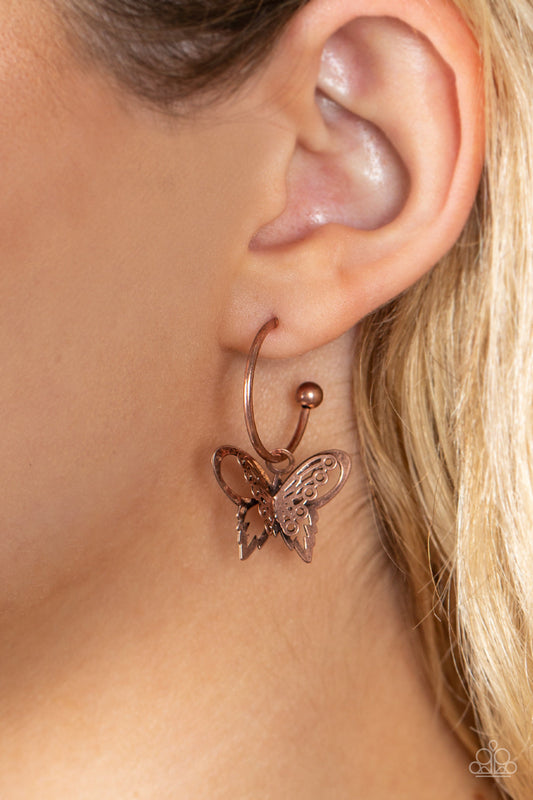 Butterfly Freestyle Copper Earrings (Pinky 190)