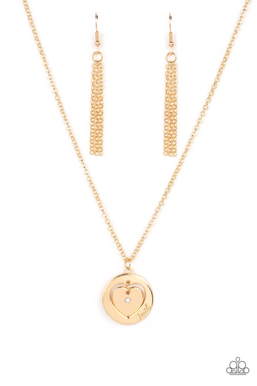 Heart Full of Faith Gold Necklace (Pinky 105)