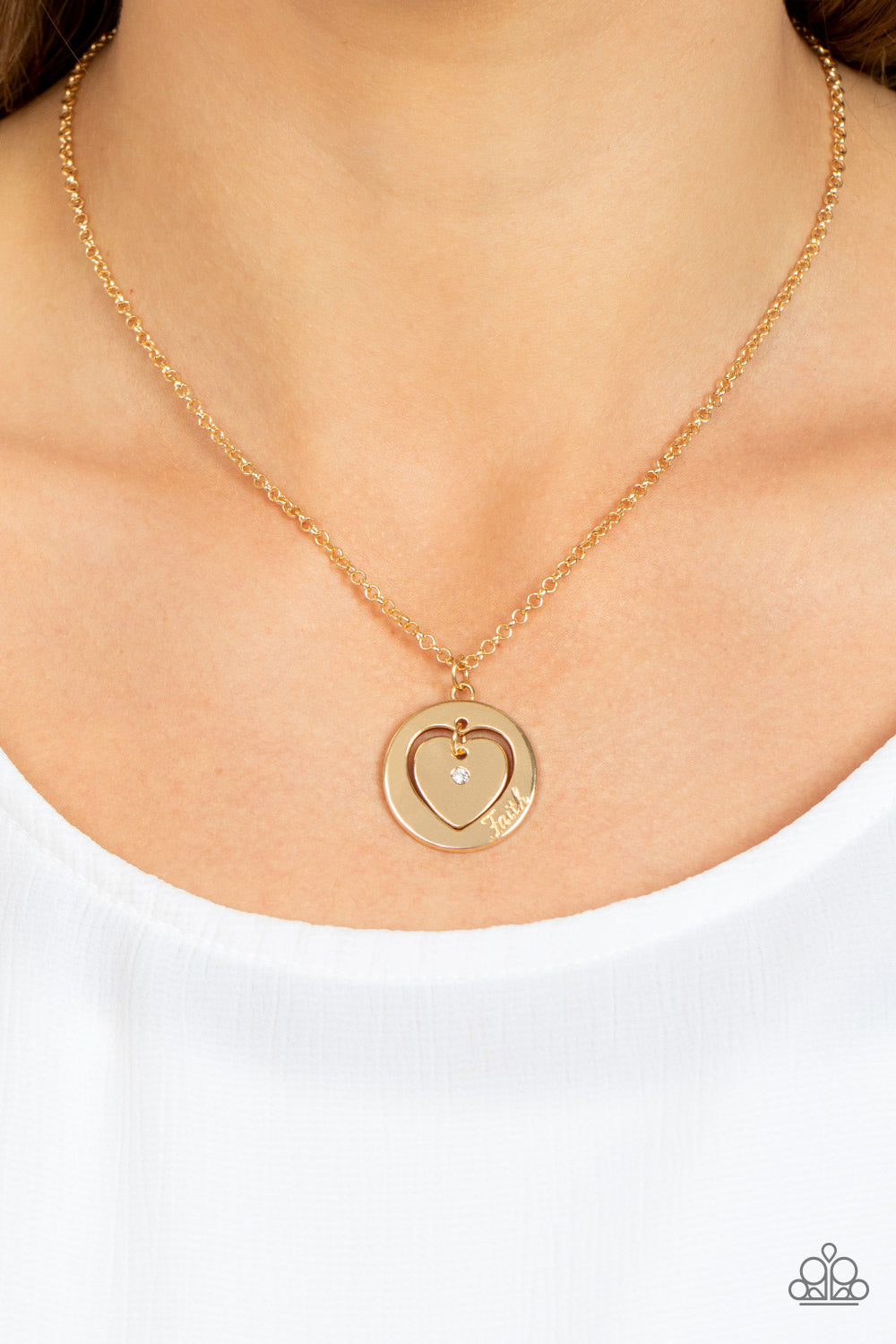 Heart Full of Faith Gold Necklace (Pinky 105)