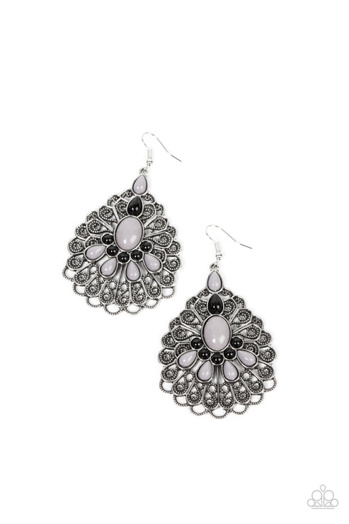 Peacock Prance Silver Earrings (Brown 26)