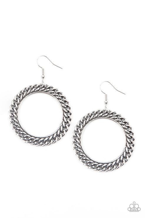 Above the RIMS Silver Earrings (Brown 90)