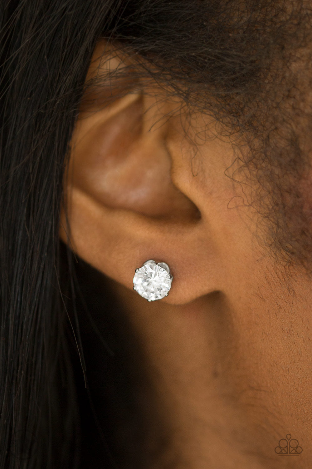 Just in TIMELESS White Earrings (Brown 45)