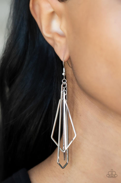 Shape Shifting Shimmer Silver Earrings (Orange 1474)