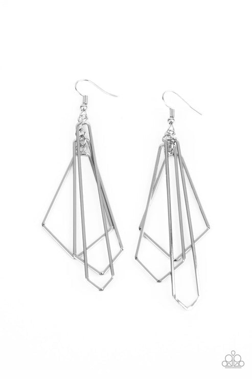 Shape Shifting Shimmer Silver Earrings (Orange 1474)