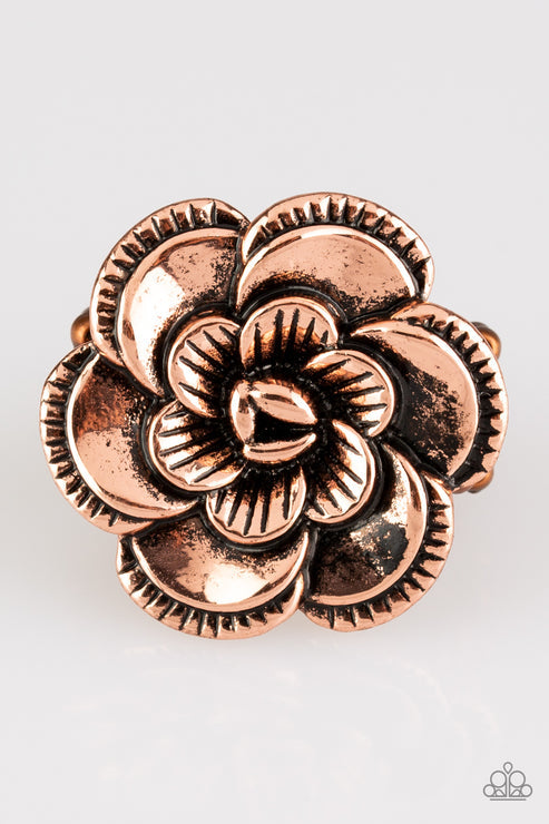 FLOWERBED and Breakfast Copper Ring (Orange 1188)