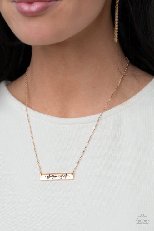 Living The Mom Life Gold Necklace (Yellow 1626)