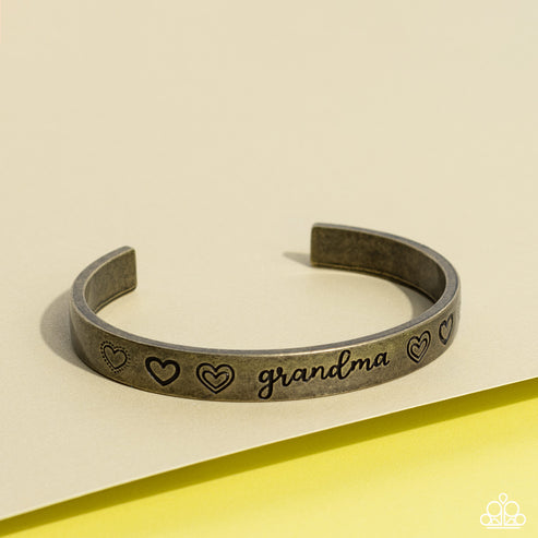 A Grandmother's Love Brass Bracelet (Orange 1356)