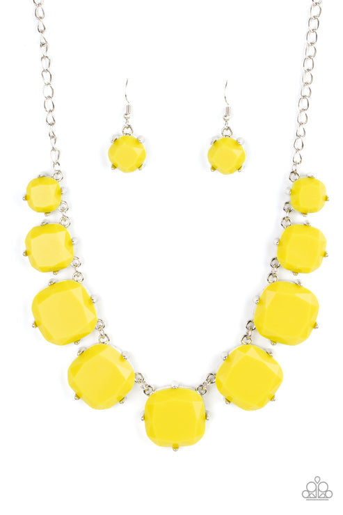 Paparazzi Accessories Prismatic Prima Donna Yellow Necklace (Orange 1243)