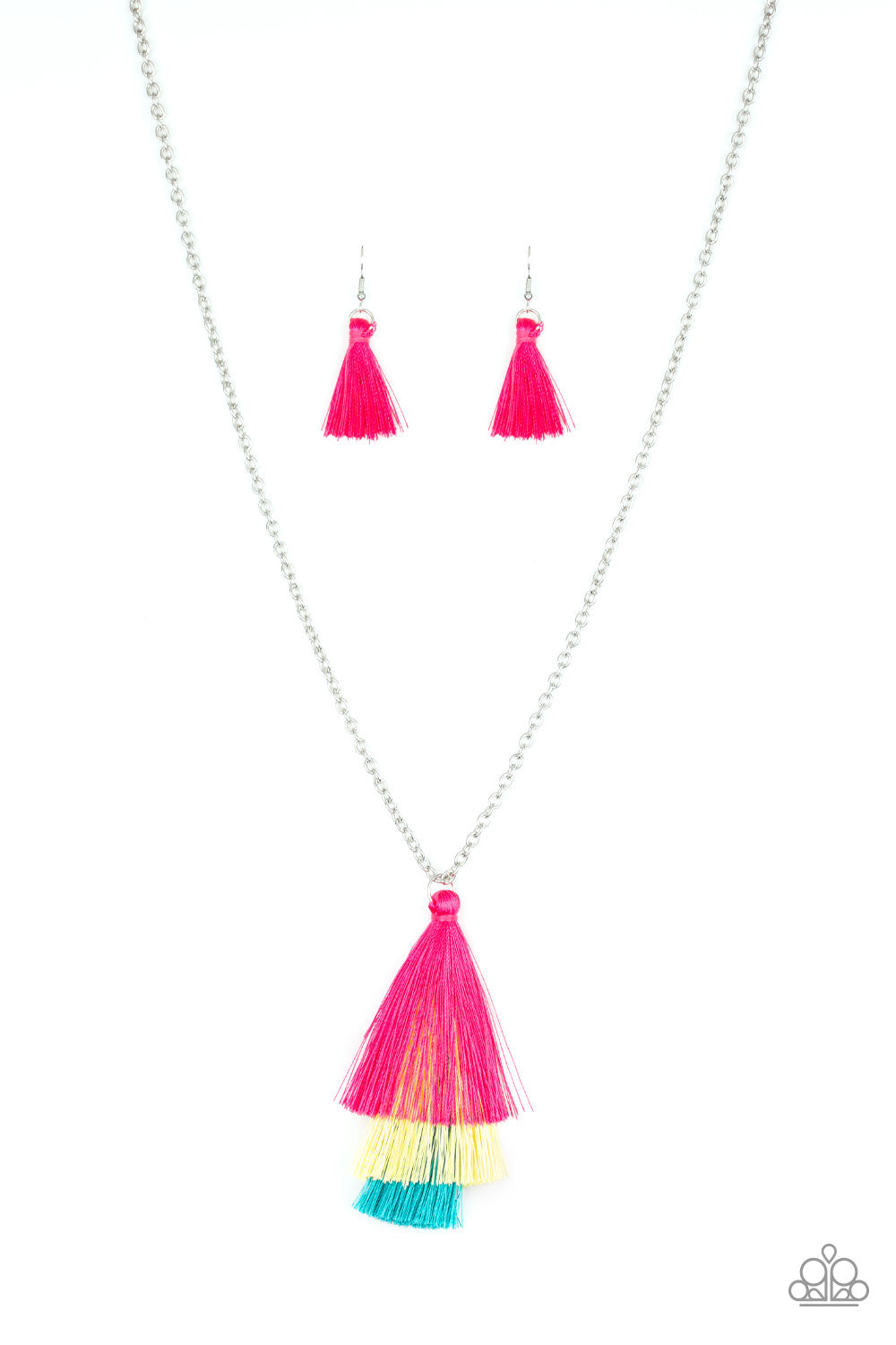 Triple The Tassel Multi Necklace (Orange 1903)