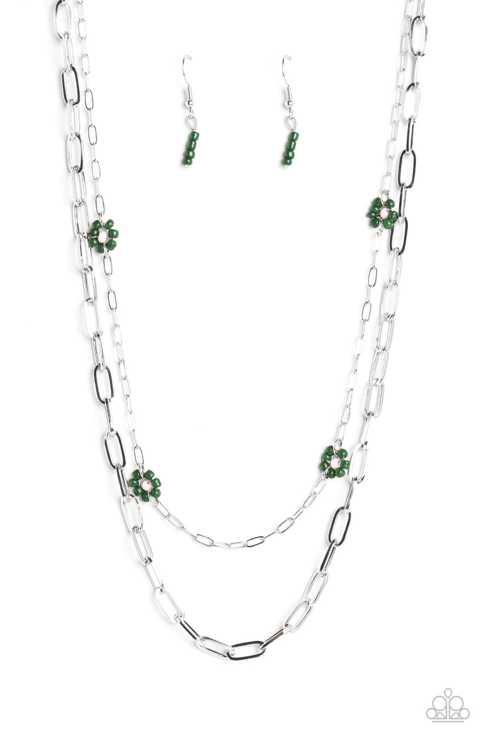 Bold Buds Green Necklace (Orange 1443)