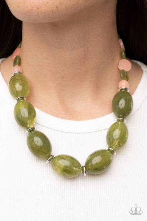 Belle of the Beach Olive Necklace (Yellow 1969)