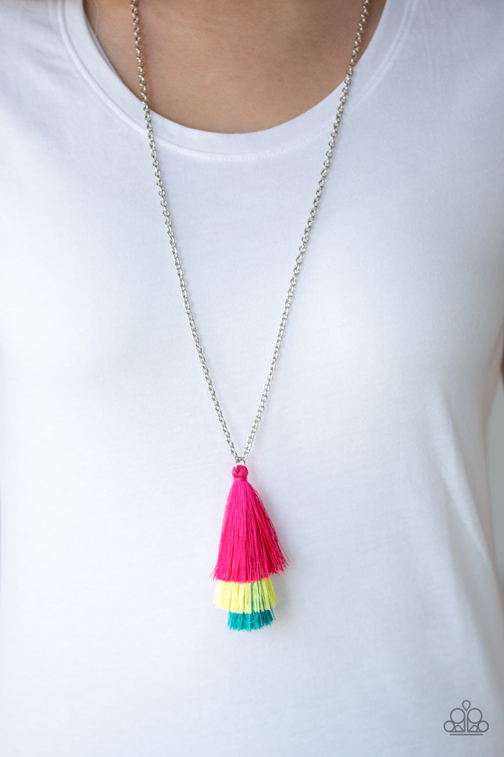 Triple The Tassel Multi Necklace (Orange 1903)