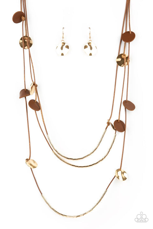 Alluring Luxe Brown Necklace (Orange 1111)