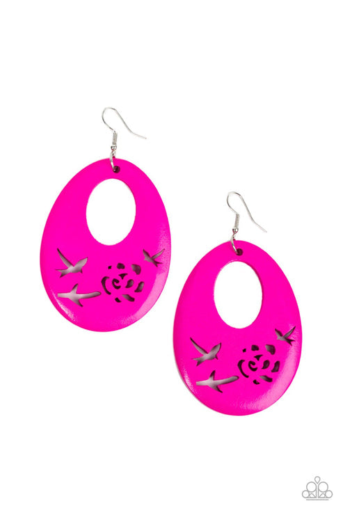 Home TWEET Home Pink Earrings (Purple 1018)