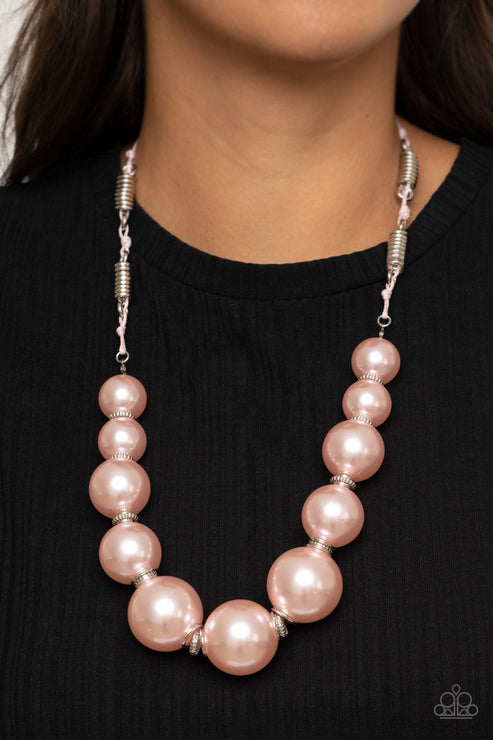 Paparazzi Accessories Pearly Prosperity Pink Necklace (Hot Pink 5)