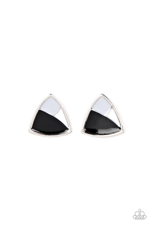 Kaleidoscopic Collision Black Earrings (Yellow 1642)