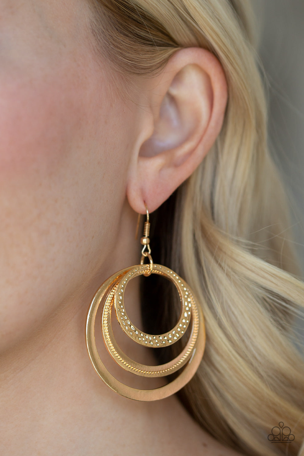 Tempting Textures Gold Earrings (Yellow 111)