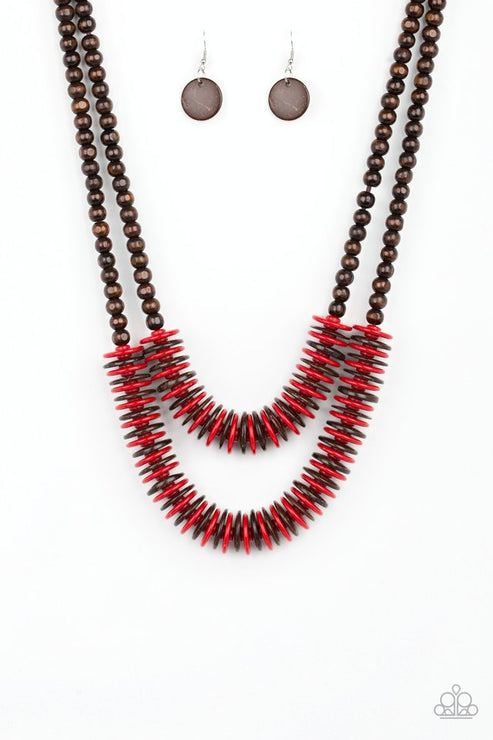 Dominican Disco Red Necklace (Brown 53)