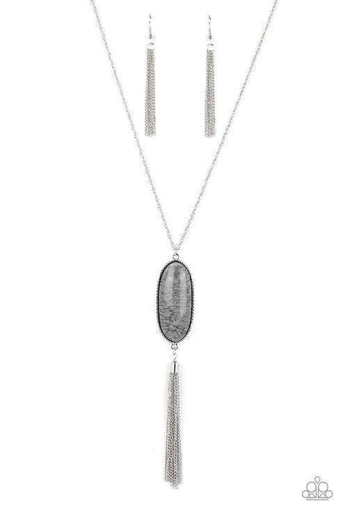 Southern Stroll Silver Necklace (Brown 36)