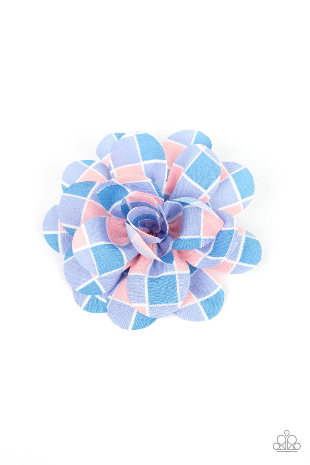 Gingham Garden Blue Hair Clip (Yellow 1680)