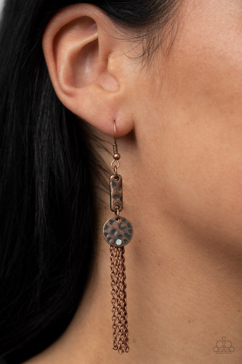 Twinkle Twinkle Little Trinket Copper Earrings (Orange 1451)