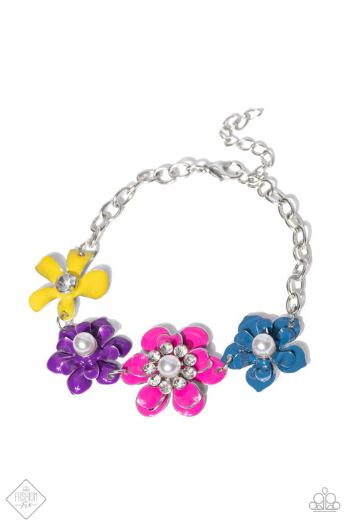 Flower Patch Fantasy Multi - Fashion Fix - Bracelet (Orange 1462)