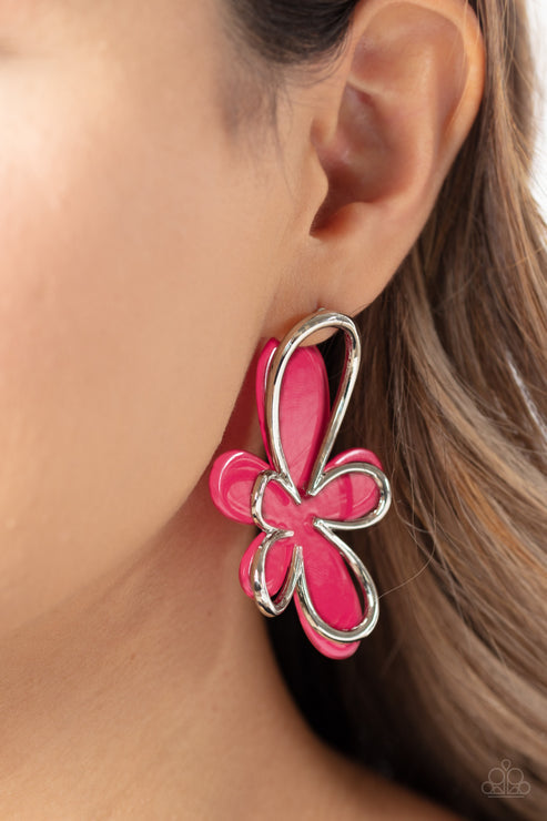 Glimmering Gardens Pink Earrings (Orange 1478)