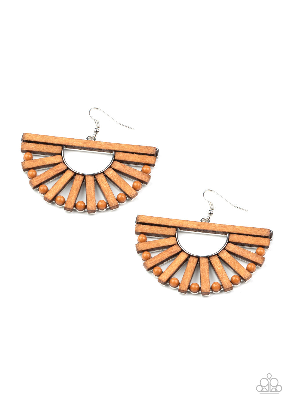 Wooden Wonderland Brown Earrings (Orange 1944)