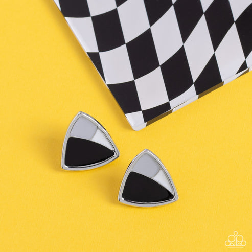 Kaleidoscopic Collision Black Earrings (Yellow 1642)