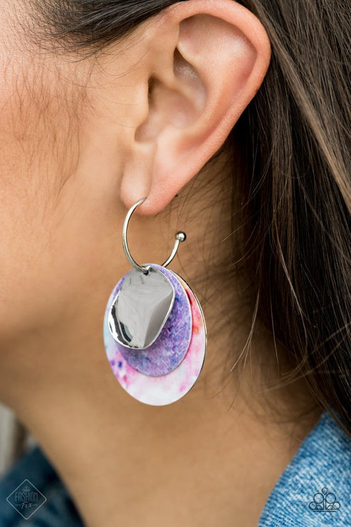 To Ride or TIE Dye Multi Earrings (Purple 1024)