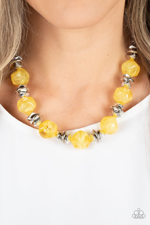 Island Ice Yellow Necklace (Orange 1035)