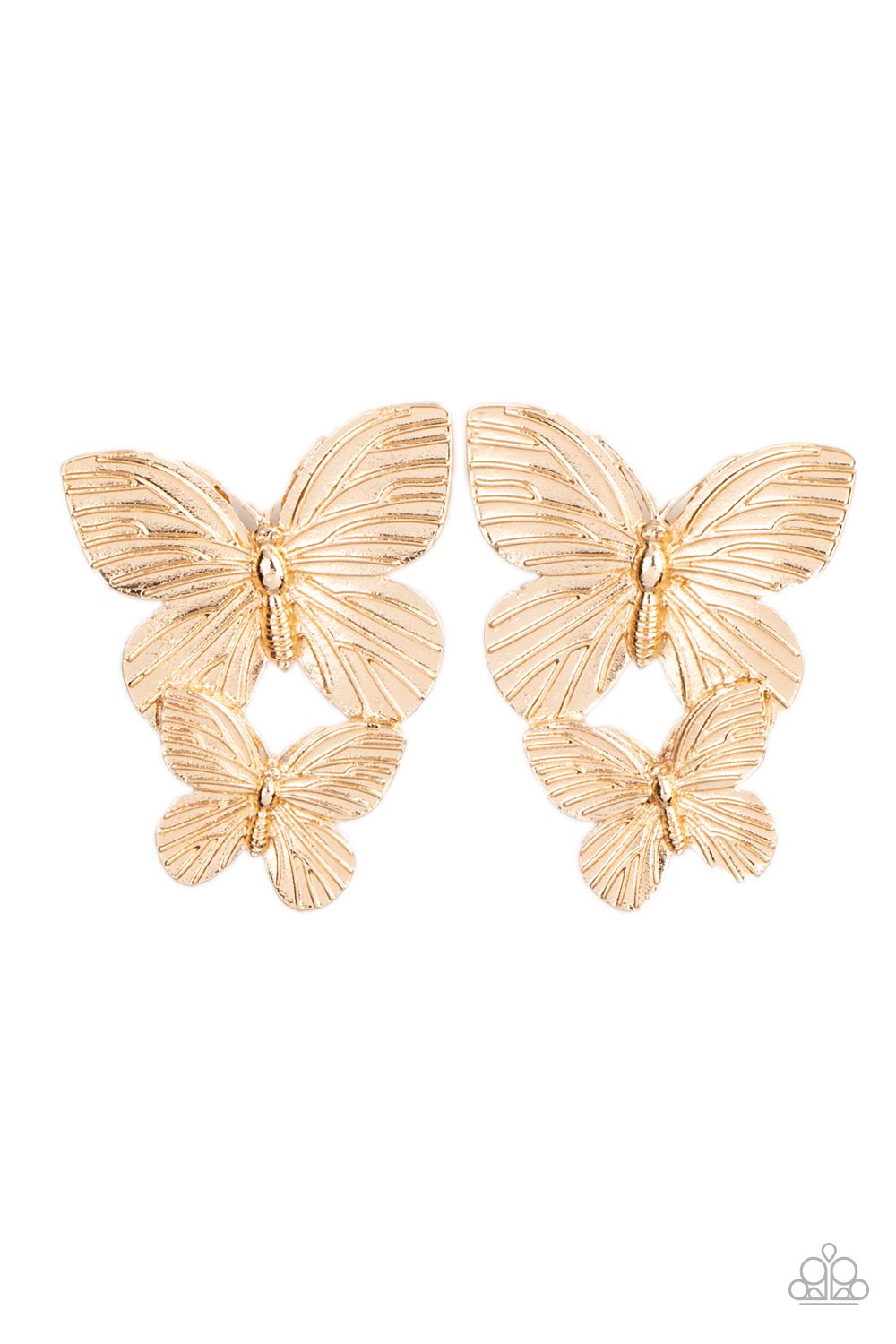 Blushing Butterflies Gold Post Fitting Earrings (Pink 1841)