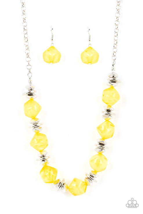 Island Ice Yellow Necklace (Orange 1035)