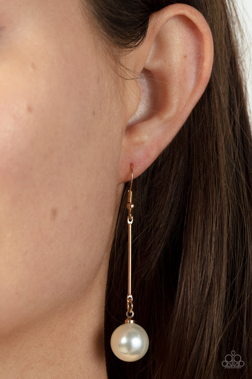 Pearl Redux Gold Earrings - (Orange 1420)