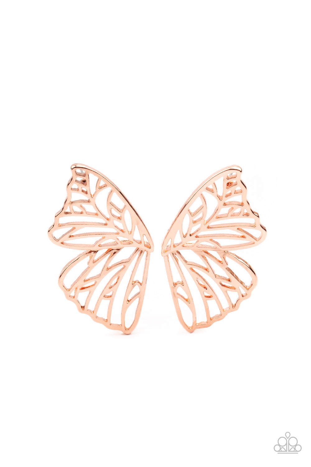 Butterfly Frills Copper Earrings (Orange 1287)