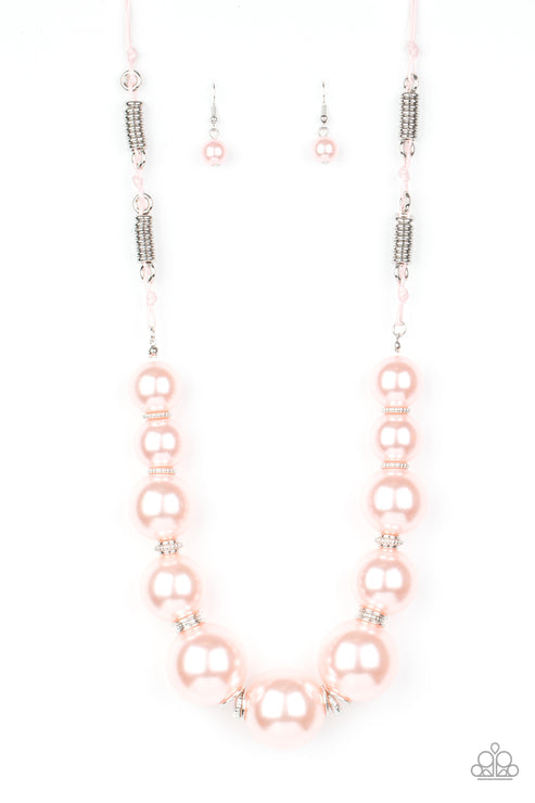 Paparazzi Accessories Pearly Prosperity Pink Necklace (Hot Pink 5)