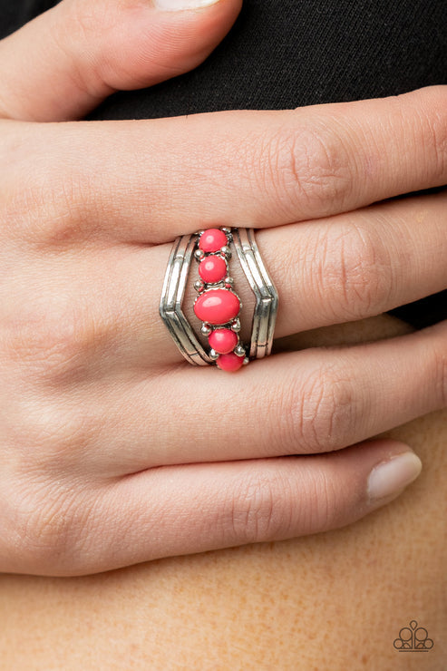 Show-Stopping Chevron Pink Ring (Spicy 338)