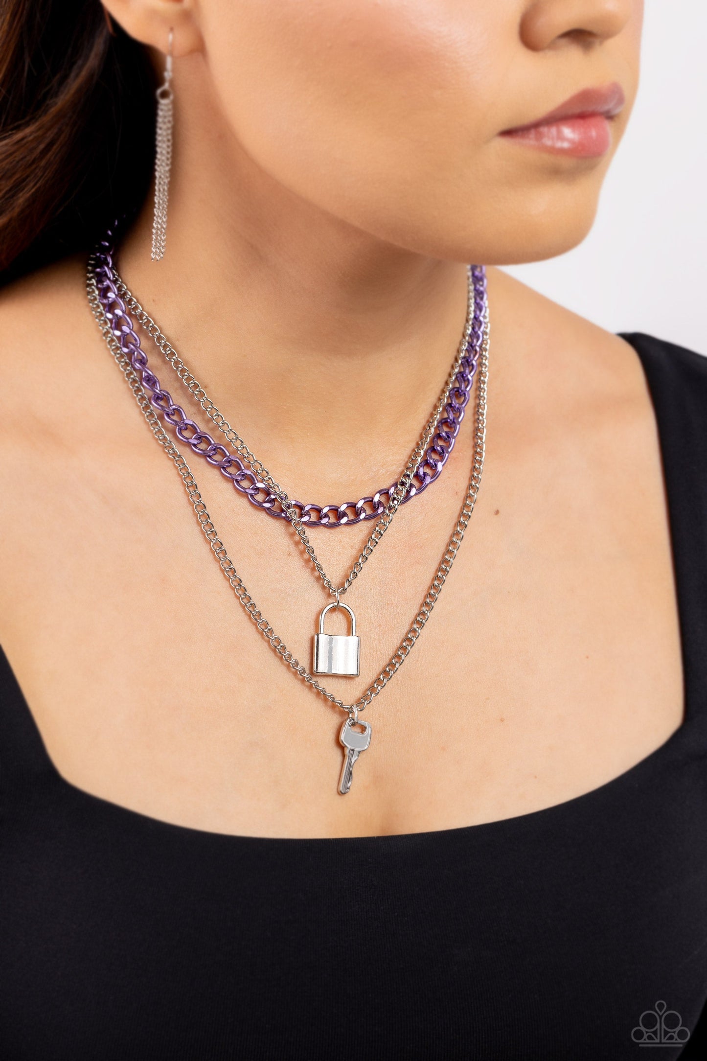 Locked Labor Purple Necklace (Orange 1847)